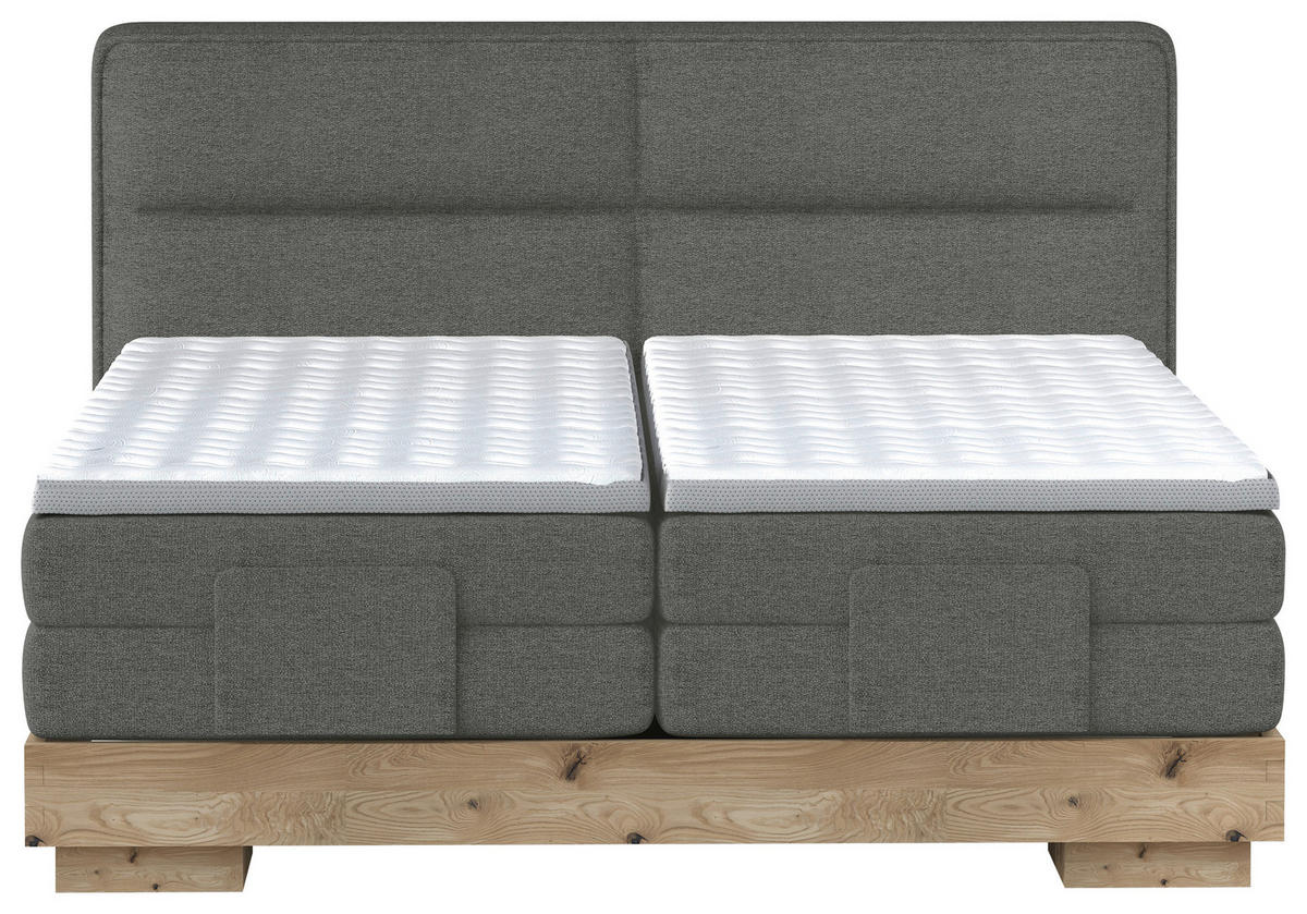 BOXSPRINGBETT 180/200 cm  in Anthrazit, Eichefarben  - Eichefarben/Anthrazit, Natur, Holz/Holzwerkstoff (180/200cm) - Valnatura