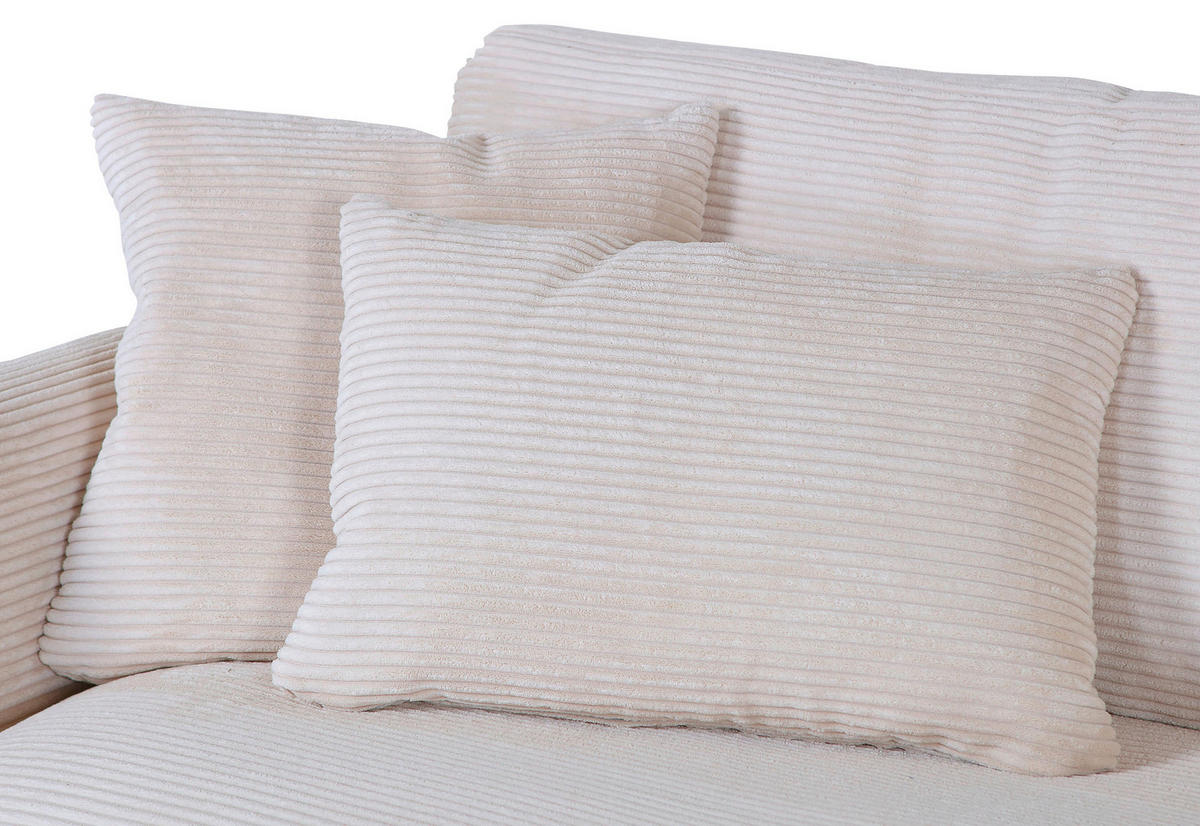 ECKSOFA Beige Cord  - Beige/Naturfarben, ROMANTIK / LANDHAUS, Holz/Textil (270/140cm) - Landscape