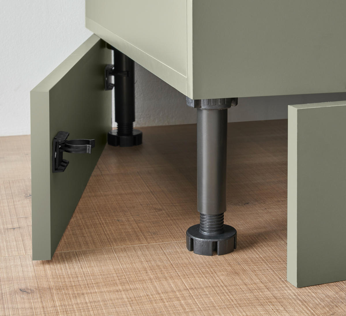 KÜCHENBLOCK 260 cm   in Grün, Mintgrün  - Beige/Schwarz, Design, Holzwerkstoff/Metall (260cm) - MID.YOU