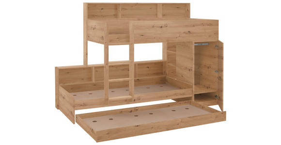ETAGENBETT 90/200 cm Eiche Artisan  - Eiche Artisan, Design, Holzwerkstoff (90/200cm) - Xora