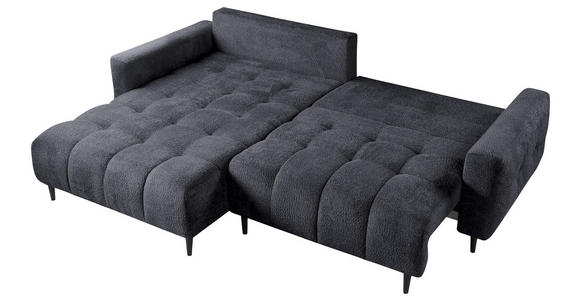 ECKSOFA in Chenille Graphitfarben - Schwarz/Graphitfarben, KONVENTIONELL, Holz/Textil (180/266cm) - Carryhome