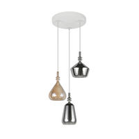 PENDELLEUCHTE ALDEA 28/200 cm   - Chromfarben/Hellbraun, Trend, Glas/Metall (28/200cm) - Trio Leuchten