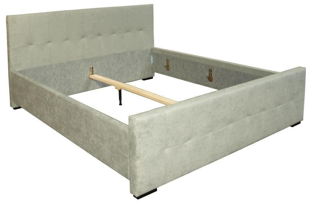TAPECIRANI KREVET   160/200 cm   svijetlo siva  - svijetlo siva/crna, Moderno, drvni materijal/tekstil (160/200cm)