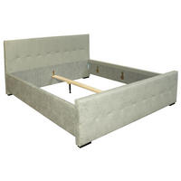 TAPECIRANI KREVET   160/200 cm   svijetlo siva  - svijetlo siva/crna, Moderno, drvni materijal/tekstil (160/200cm)