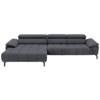 ECKSOFA in Webstoff Anthrazit  - Anthrazit/Schwarz, Design, Textil/Metall (190/329cm) - Beldomo Style