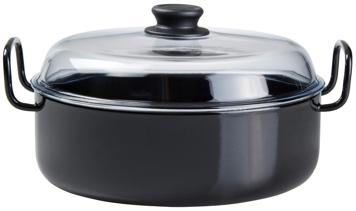 SCHMORPFANNE  - Schwarz, Basics, Glas/Metall (28/33/16,80cm) - Riess