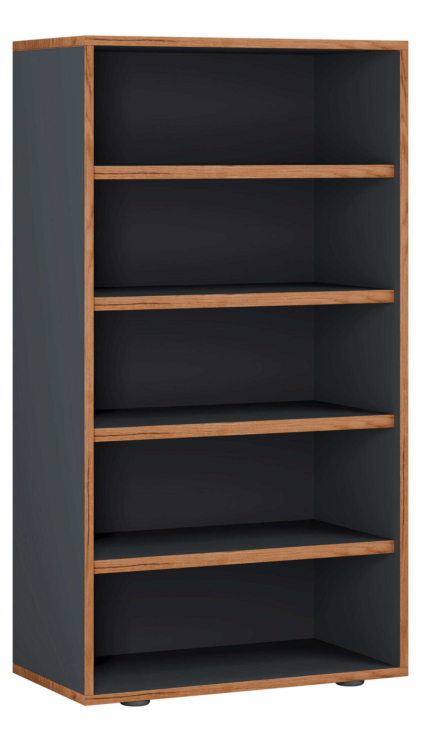 SCHUHREGAL Anthrazit, Honigeiche  - Honigeiche/Anthrazit, Design, Holzwerkstoff/Kunststoff (60/110/33cm) - MID.YOU