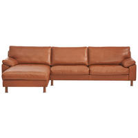 ECKSOFA  in Echtleder Braun  165/293 cm  - Buchefarben/Braun, KONVENTIONELL, Leder/Holz (165/293cm) - Erpo