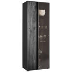 VITRINE  in massiv Kernbuche, Kernesche Anthrazit  - Anthrazit/Schwarz, Design, Glas/Holz (72/204/44cm) - Johann Jakob