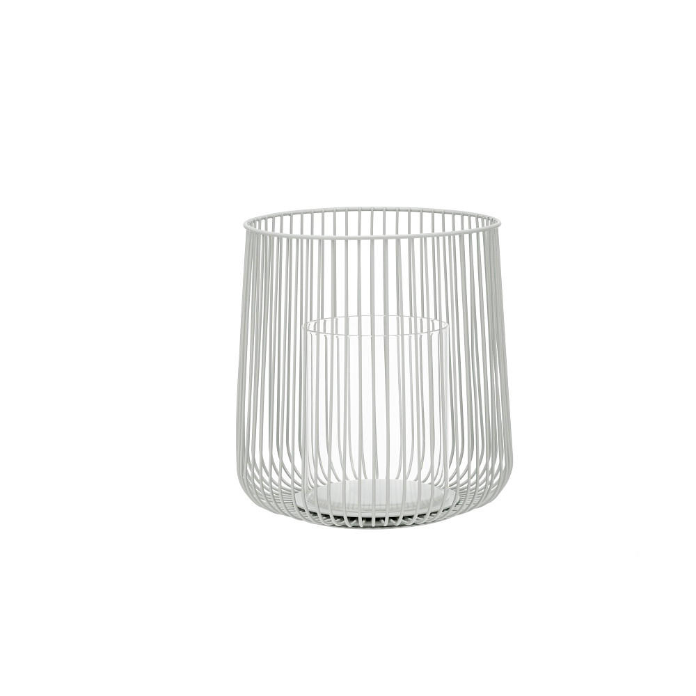 LATERNE - Hellgrau, KONVENTIONELL, Metall (14,9/19,5cm) - Blomus