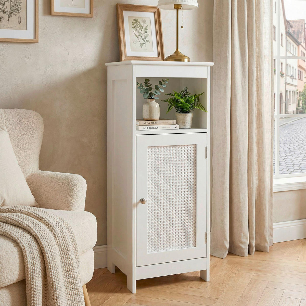 REGAL Weiß  - Silberfarben/Weiß, Design, Holzwerkstoff/Metall (30/80/28cm) - Livetastic