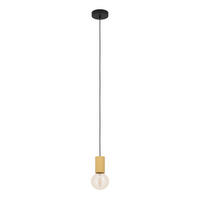HÄNGLAMPA Pozueta 1 6,5/110 cm  - svart, Basics, metall/trä (6,5/110cm) - Eglo