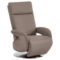 RELAXSESSEL in Leder Fango  - Edelstahlfarben/Fango, Design, Leder/Metall (70/108/80cm) - Cantus