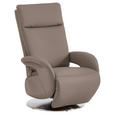 RELAXSESSEL in Leder Fango  - Edelstahlfarben/Fango, Design, Leder/Metall (70/108/80cm) - Cantus