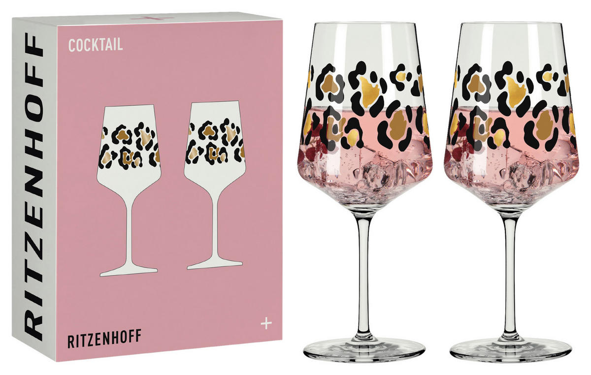 GLÄSERSET Cocktail  2-teilig  - Transparent/Goldfarben, Design, Glas - Ritzenhoff