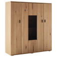 HIGHBOARD in - Eichefarben/Schwarz, Natur, Glas/Holz (130/141/37cm) - Hom`in