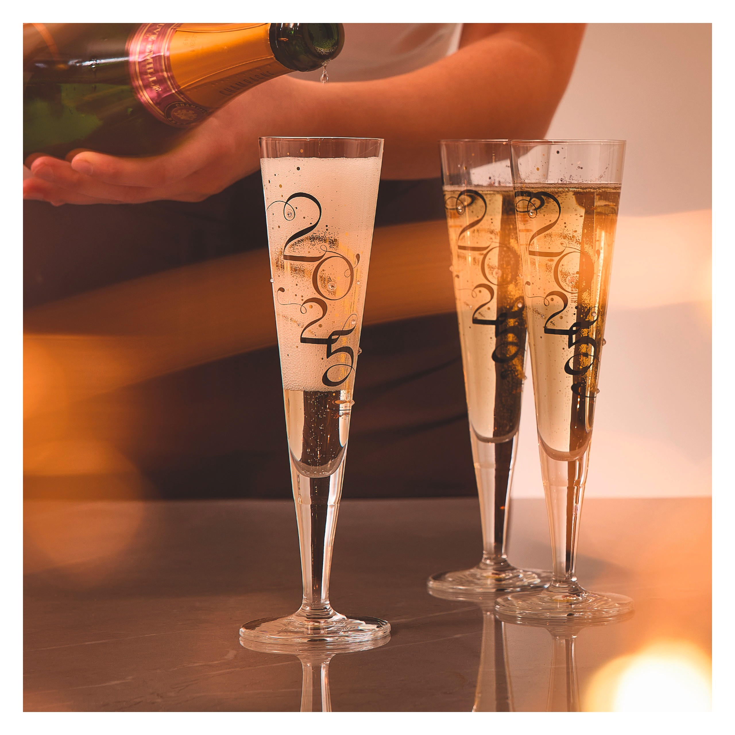 CHAMPAGNERGLAS Brillantnach 210 ml  - Goldfarben/Schwarz, Trend, Glas (6,0/24/6,0cm) - Ritzenhoff