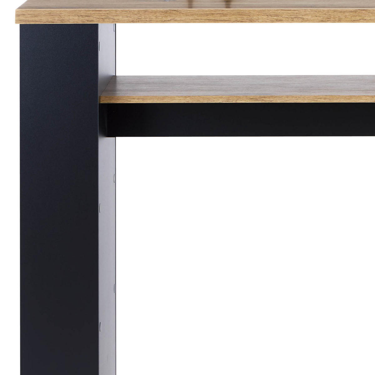 BARTISCH rechteckig Schwarz, Eichefarben  - Eichefarben/Schwarz, MODERN, Holzwerkstoff (138/55/110,5cm) - home24