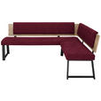 ECKBANK 200/170 cm in Dunkelrot - Schwarz/Dunkelrot, MODERN, Holzwerkstoff/Textil (200/170cm) - Venda