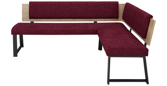 ECKBANK 200/170 cm in Dunkelrot - Schwarz/Dunkelrot, MODERN, Holzwerkstoff/Textil (200/170cm) - Venda