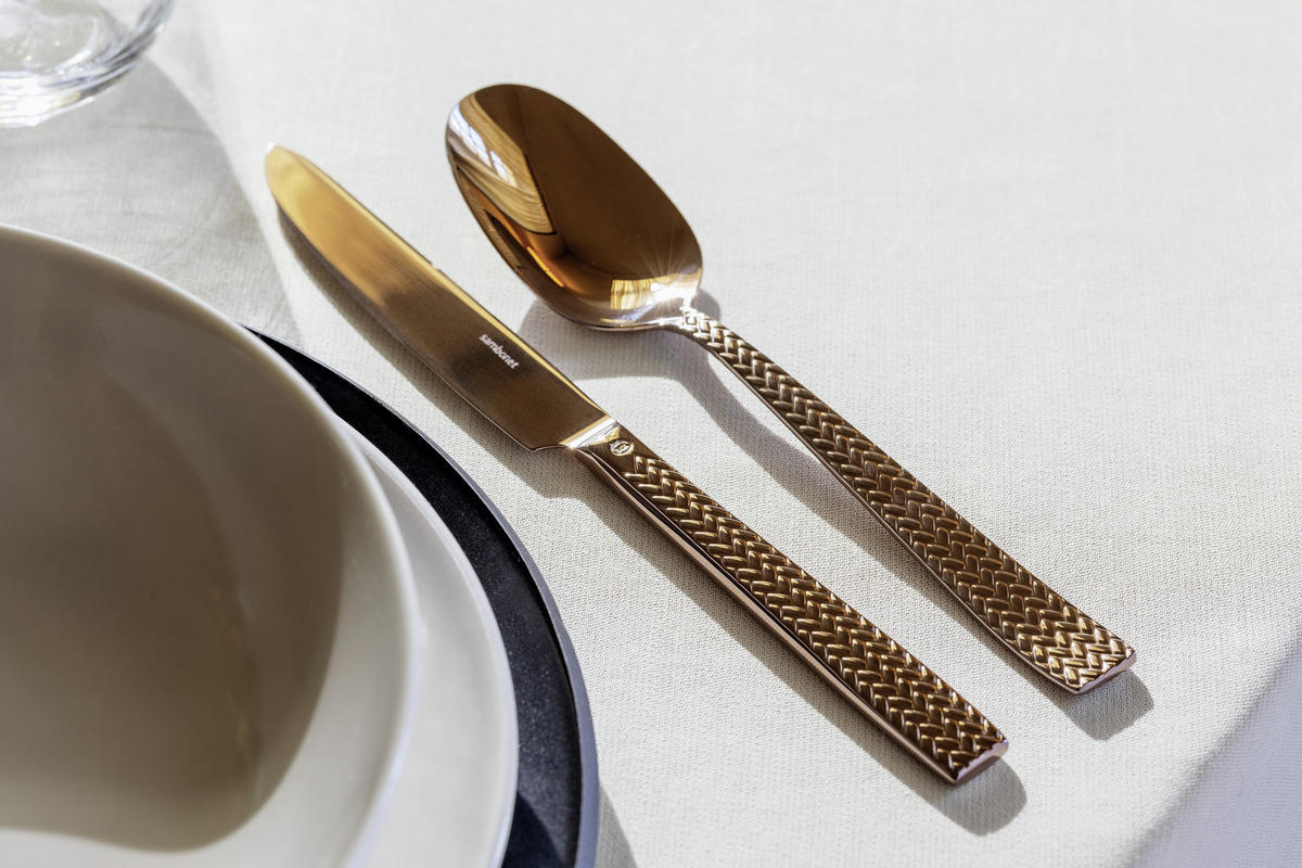BESTECKSET  24-teilig  - Goldfarben, Basics, Metall - Sambonet