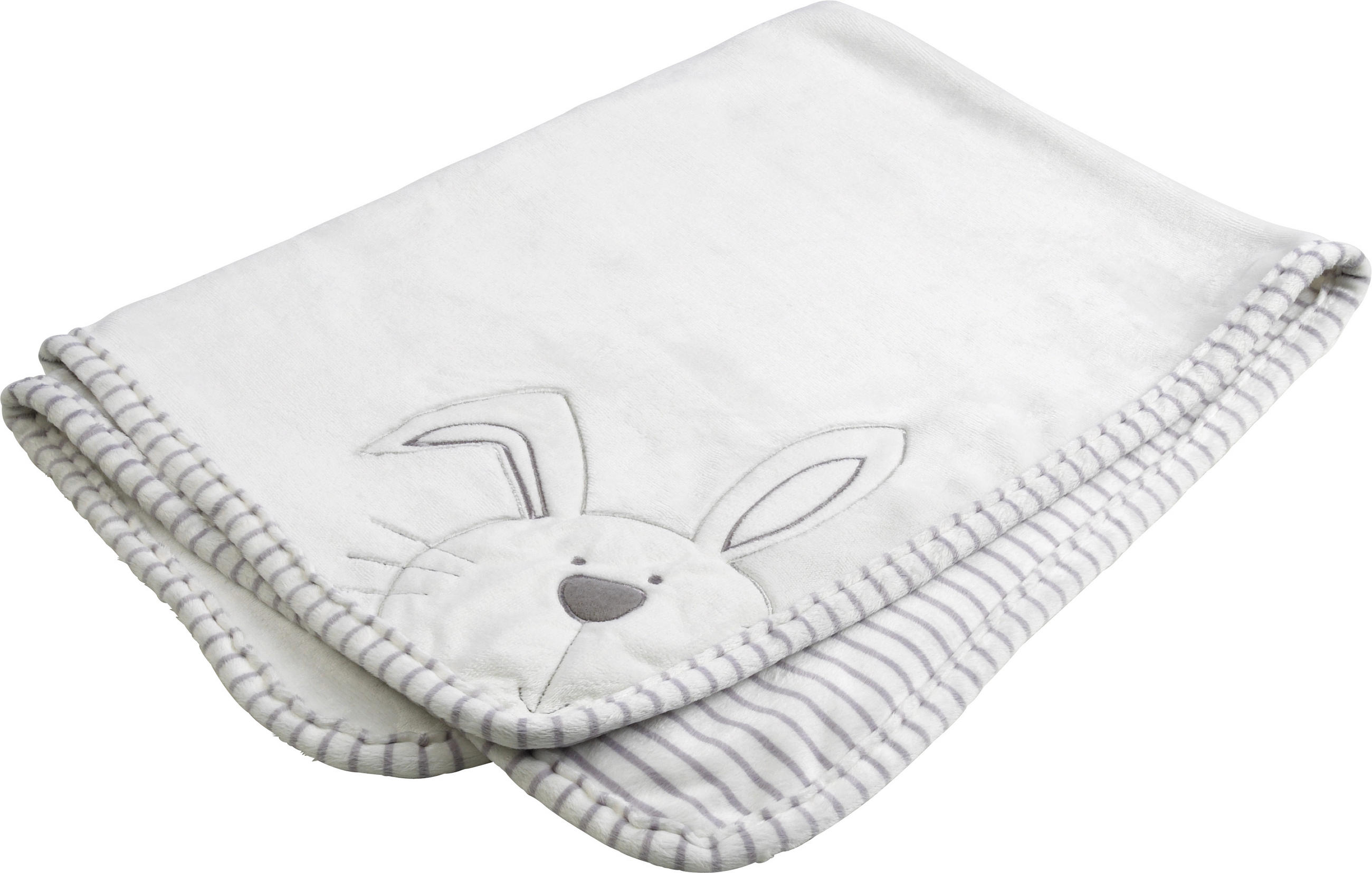 SCHMUSEDECKE Bunny  75/100 cm  - Weiss/Silberfarben, Basics, Textil (75/100cm) - My Baby Lou