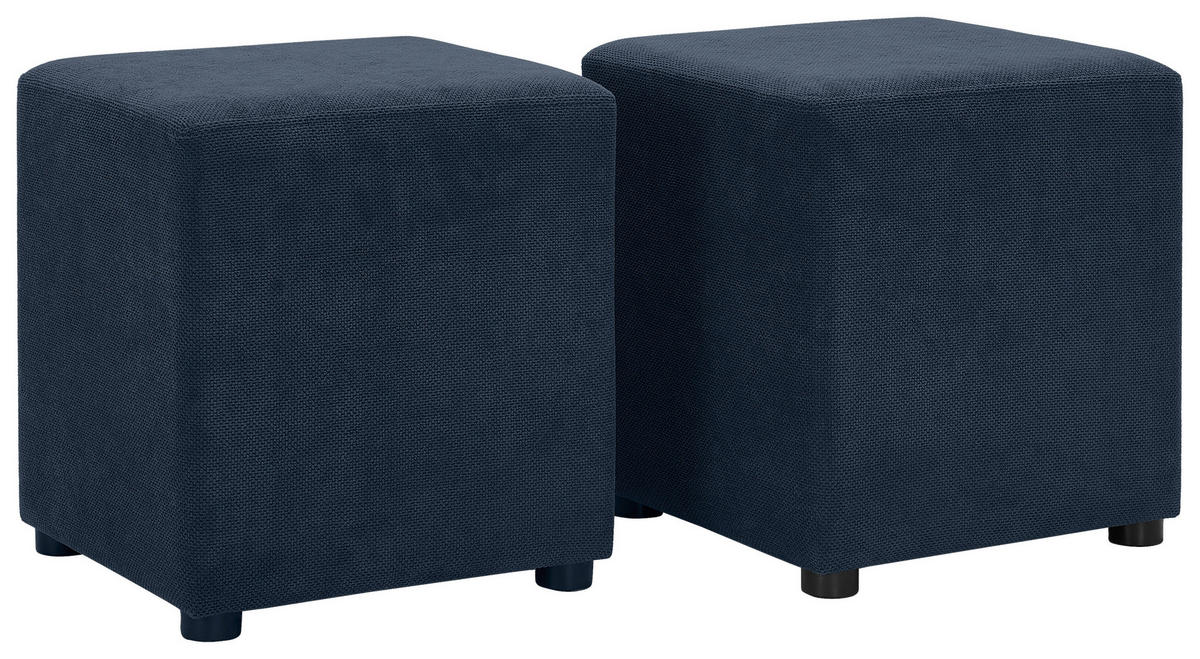 ECKSOFA Dunkelblau Webstoff  - Schwarz/Dunkelblau, KONVENTIONELL, Holz/Textil (283/244cm) - Carryhome