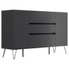 SIDEBOARD Posseik Industrial 155/93,6/42 cm 3 Schublade(n)  - Graphitfarben/Schwarz, Design, Holzwerkstoff/Metall (155/93,6/42cm) - P & B