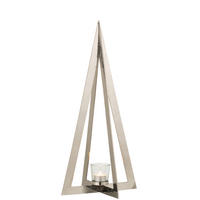 TEELICHTHALTER  - Silberfarben, Basics, Glas/Metall (19/19/58cm) - X-Mas