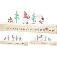ADVENTI NAPTÁR - natúr színű, Basics, fa (11/12cm)