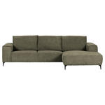 ECKSOFA in Cord Dunkelgrün  285/170 cm  - Dunkelgrün/Schwarz, KONVENTIONELL, Textil/Metall (285/170cm) - Carryhome