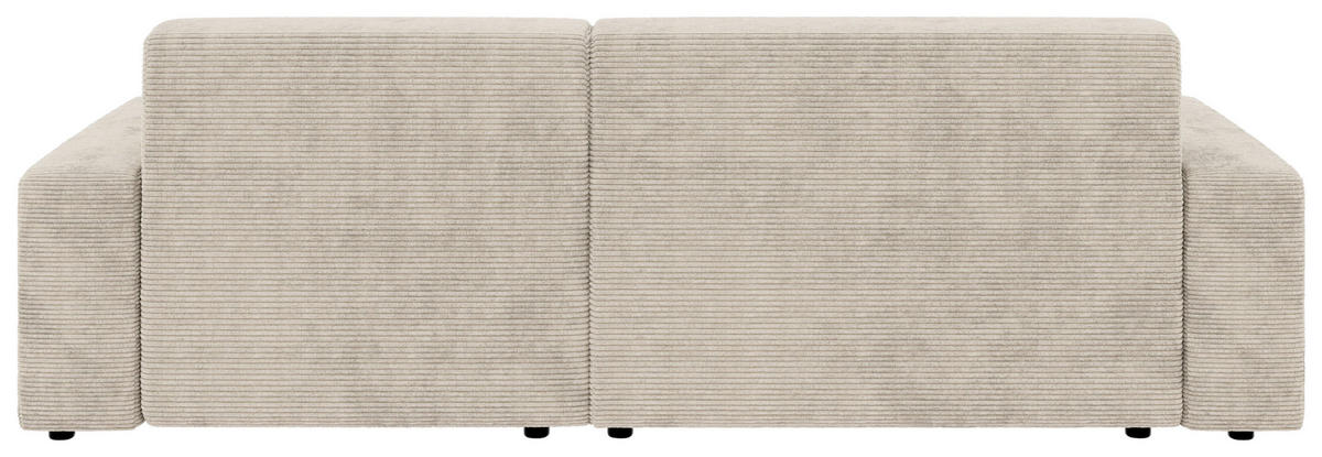 ECKSOFA in Cord Creme  - Creme/Schwarz, Modern, Kunststoff/Textil (246/162cm) - Trendmanufaktur