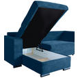 ECKSOFA  in Cord Blau  - Blau/Schwarz, KONVENTIONELL, Textil/Metall (168/258cm) - Carryhome
