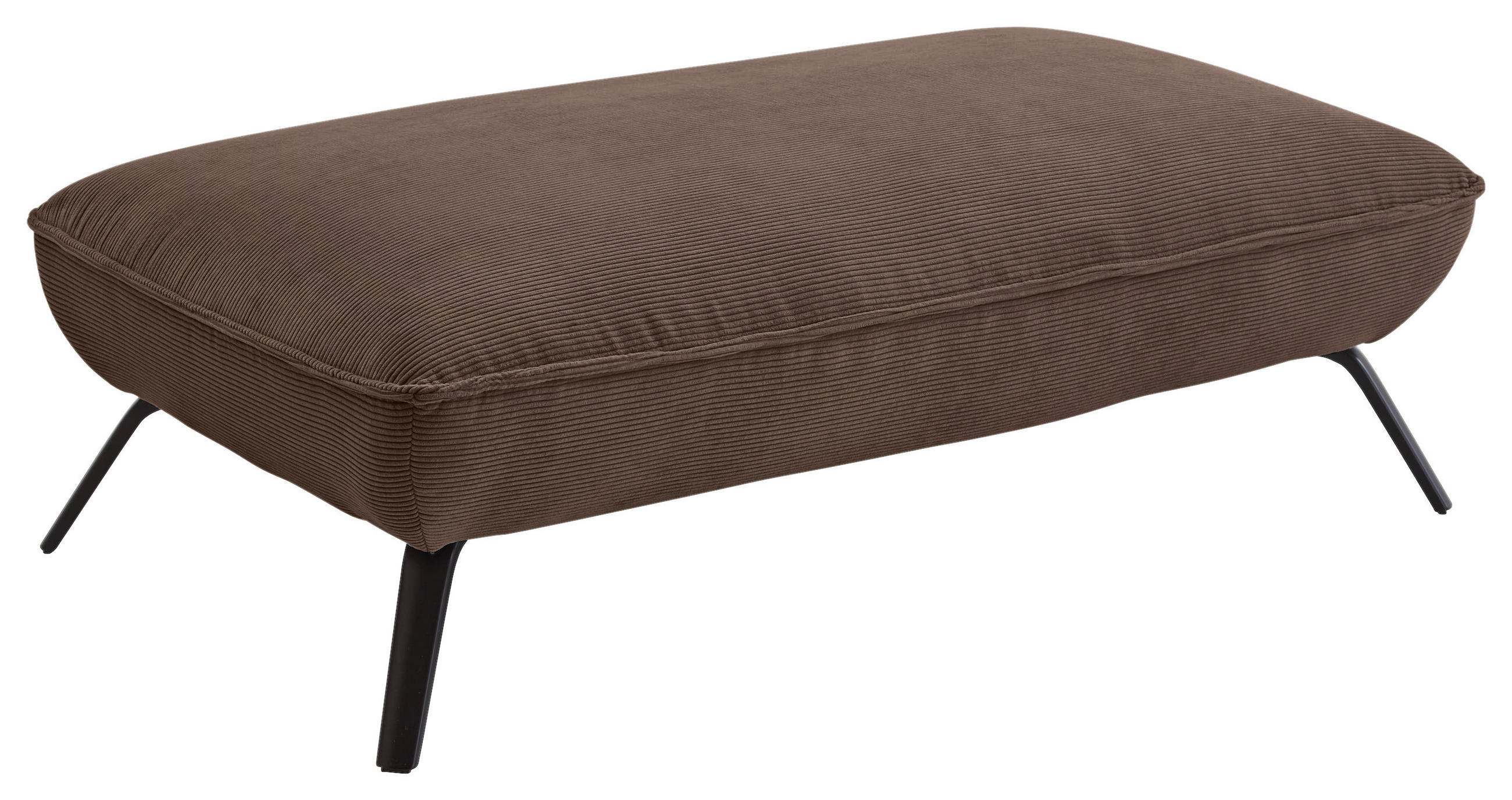 HOCKER in Textil Taupe  - Taupe/Schwarz, Design, Textil/Metall (142/43/80cm) - Moderano