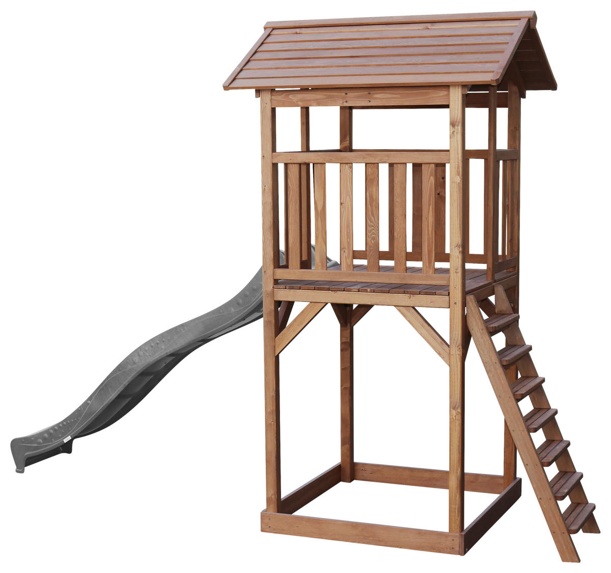 SPIELTURM 111,2/241,9/349 cm  - Braun/Grau, Konventionell, Holz/Kunststoff (111,2/241,9/349cm)