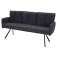 SITZBANK 180/93/67 cm Cord Dunkelgrau  - Dunkelgrau/Schwarz, Design, Textil/Metall (180/93/67cm) - Novel