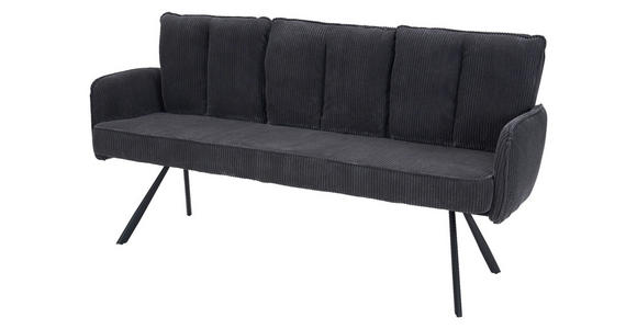 SITZBANK 180/93/67 cm Cord Dunkelgrau  - Dunkelgrau/Schwarz, Design, Textil/Metall (180/93/67cm) - Novel