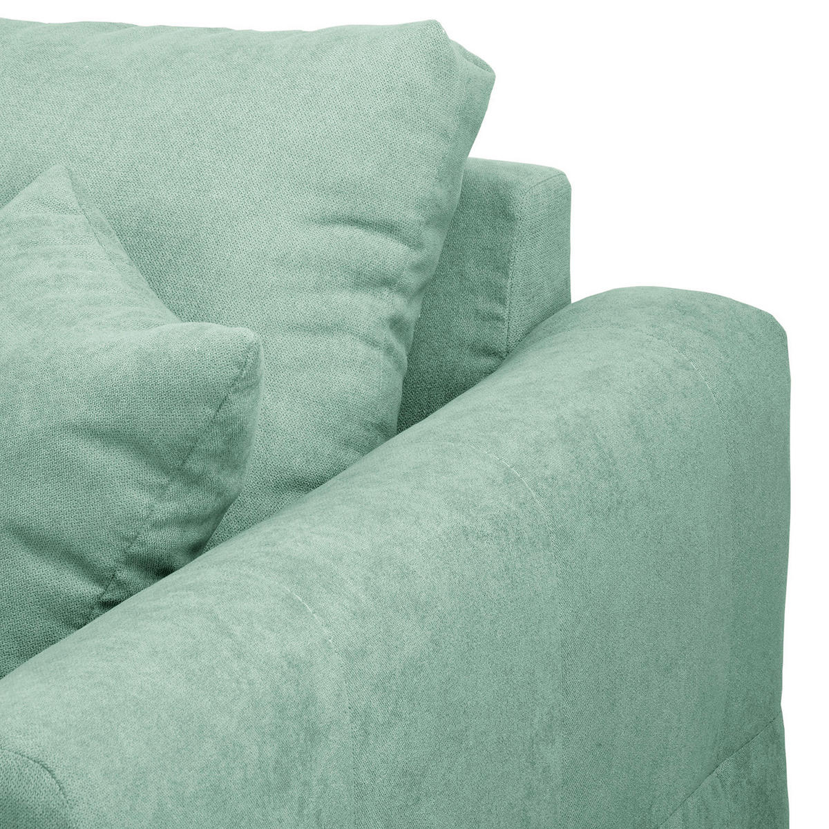 ECKSOFA inkl. Hocker Ariella in Mikrofaser Mintgrün  161/231 cm  - Naturfarben/Mintgrün, Design, Holz/Textil (161/231cm) - Livetastic
