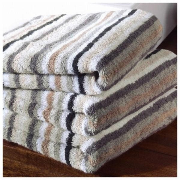 SAUNATUCH LIFESTYLE STREIFEN Beige  - Beige, Basics, Textil (70/180cm) - Cawoe