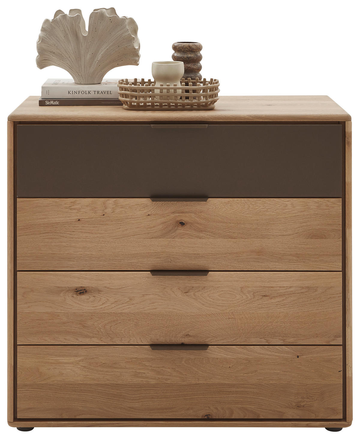 KOMMODE  in 95/88,2/44,2 cm  - Wildeiche/Schwarz, Natur, Glas/Holz (95/88,2/44,2cm) - Valnatura