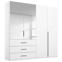 DREHTÜRENSCHRANK 201/223/60 cm,  in Weiß, 4-türig  - Graphitfarben/Weiß, Design, Glas/Holzwerkstoff (201/223/60cm) - home24