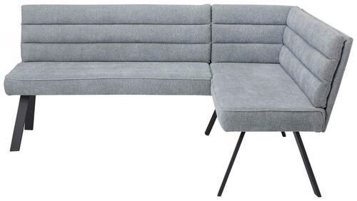 ECKBANK 195/155 cm in Blau, Grau, Schwarz - Blau/Schwarz, Design, Textil/Metall (195/155cm) - Cantus