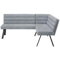ECKBANK 195/155 cm beflockt Blau, Grau, Schwarz   - Blau/Schwarz, Design, Textil/Metall (195/155cm) - Cantus