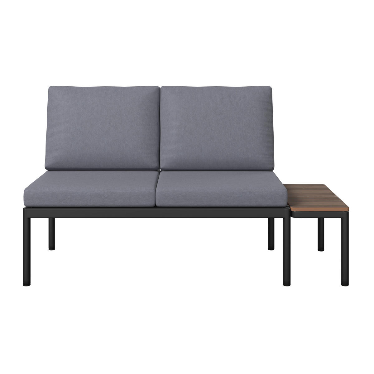LOUNGEGARNITUR Aluminium  - Dunkelgrau/Naturfarben, MODERN, Kunststoff/Textil (134/70/68cm) - Ambia Garden