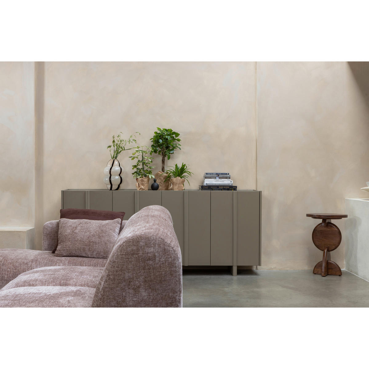 SIDEBOARD Basu  in 200/85/46 cm  - Schlammfarben, Design, Holz (200/85/46cm) - Livetastic