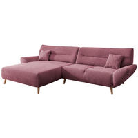 ECKSOFA in Chenille Brombeere  - Wildeiche/Brombeere, Modern, Holz/Textil (166/290cm) - MID.YOU