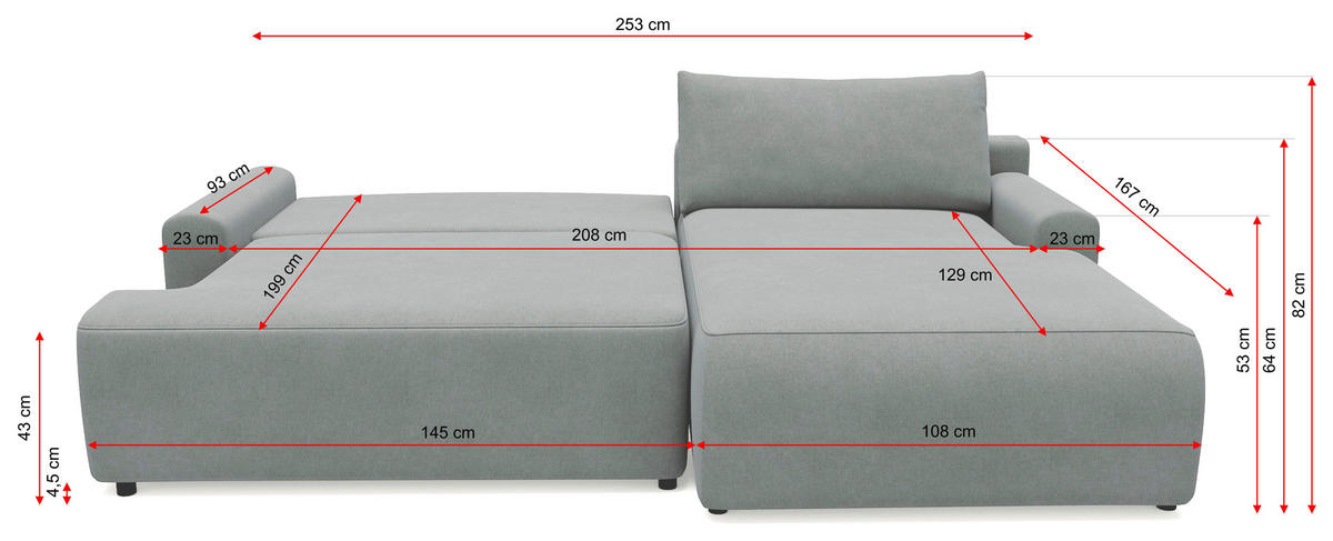 ECKSCHLAFSOFA in Cord Dunkelgrün  - Dunkelgrün/Schwarz, Modern, Kunststoff/Textil (167/253cm) - Trendmanufaktur