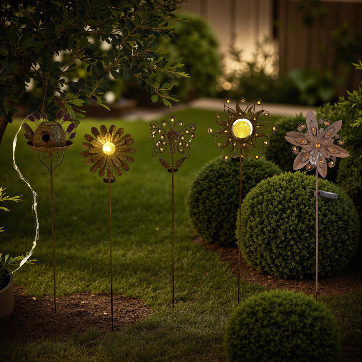 SOLARLEUCHTE Rusty Sun 31,5/7,5/91 cm  - Rostfarben, Trend, Glas/Kunststoff (31,5/7,5/91cm) - Ambia Garden