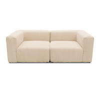 2-SITZER-SOFA in Cord, Mikrofaser Creme  - Creme/Schwarz, Design, Kunststoff/Textil (216/69/108cm) - MID.YOU