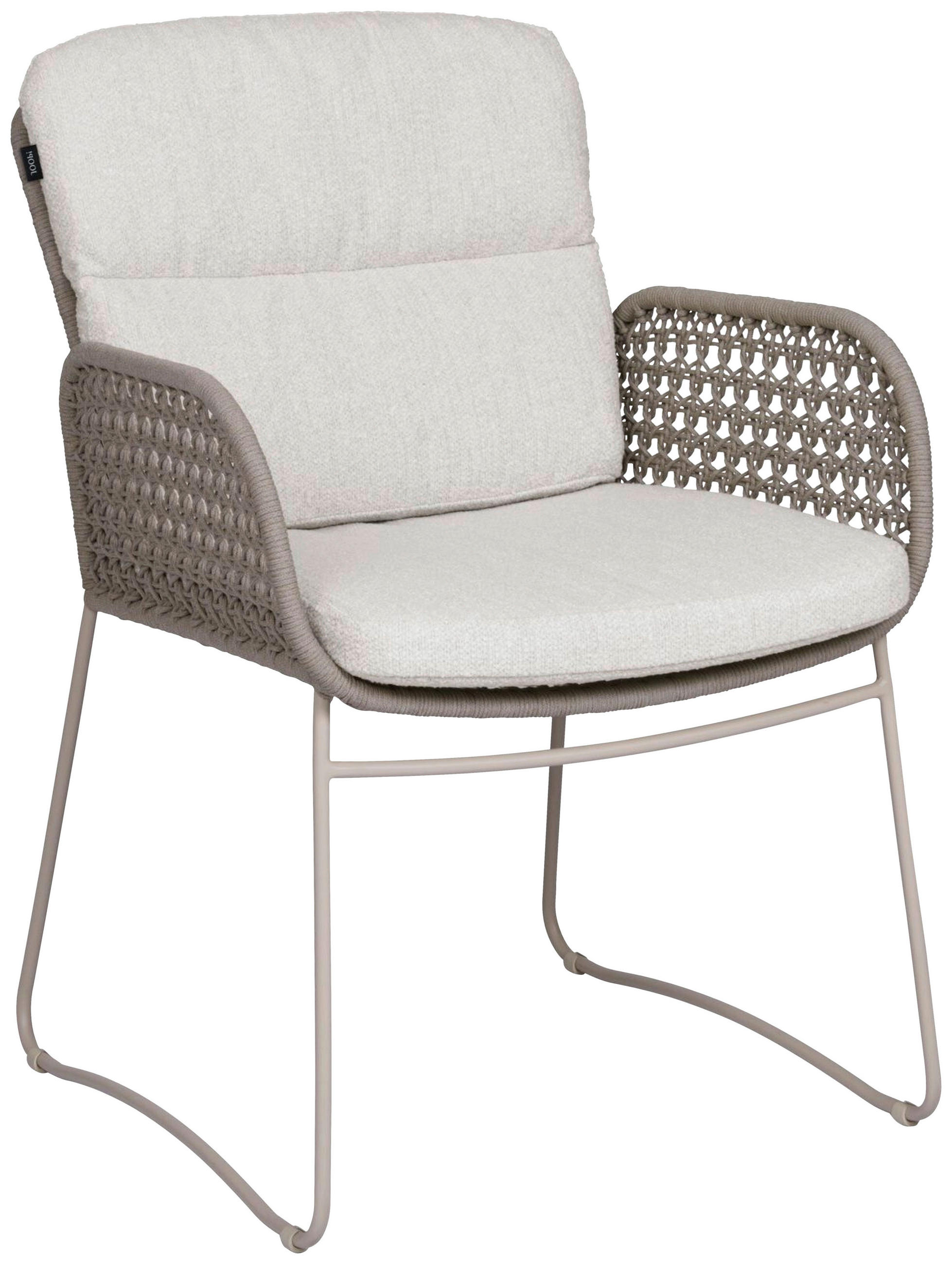 GARTENSESSEL Edelstahl Creme, Naturfarben  - Creme/Naturfarben, Basics, Textil/Metall (60,5/86/66cm) - Joop!